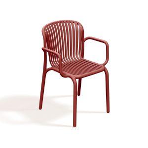 Krzesło ogrodowe z podłokietnikiem Brene Retro Red FERNE 656504