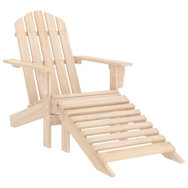 Krzesło Ogrodowe z Podnóżkiem Drewniane Adirondack Fotel Ogrodowy 937847