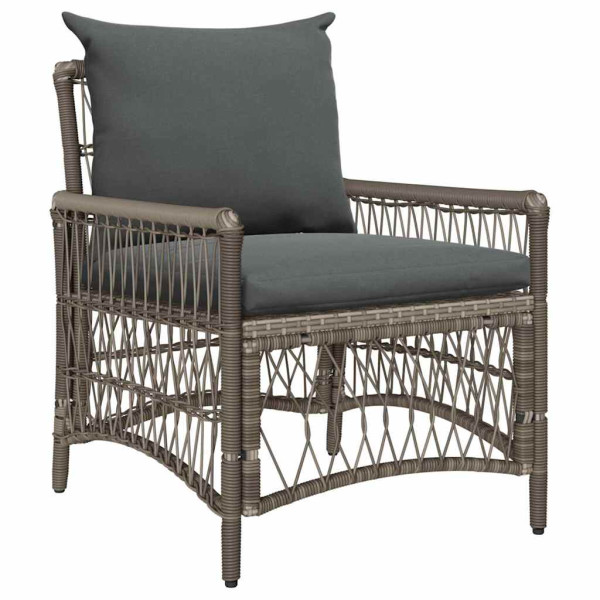 Krzesło Ogrodowe z poduszką Szary 73 x 61 x 77 cm polirattan 936921