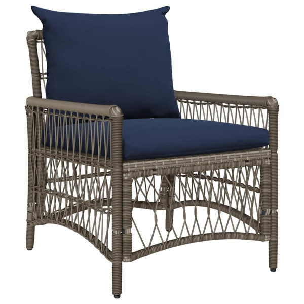 Krzesło Ogrodowe z poduszką Szary 73 x 61 x 77 cm polirattan 936770