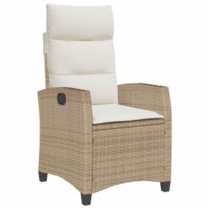 Krzesło Ogrodowe Ze Stolikiem i Poduszkami Fotel Ogrodowy Beżowy Rattan 944091 Krzesło Ogrodowe Ze Stolikiem i Poduszkami Fotel Ogrodowy Beżowy Rattan 944091