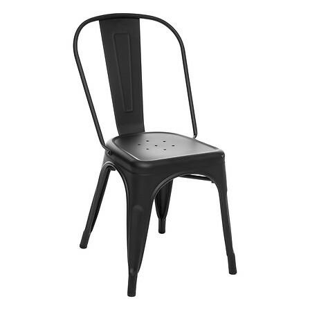 KRZESŁO Paris Edge METALOWE czarne w stylu loftowym 638464