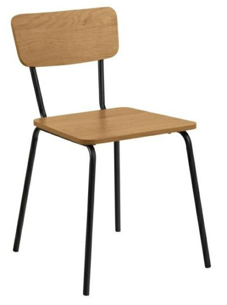 KRZESŁO Peru z MDF W OKLEINIE DZIKIEGO DĘBU metal 281839
