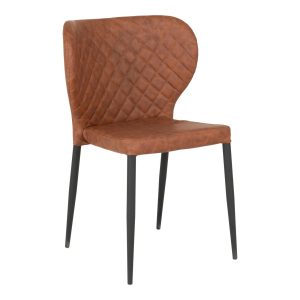 KRZESŁO Pisa brązowe z ekoskóry W STYLU VINTAGE czarne nogi 652198