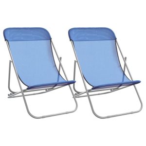 Krzesło plażowe Niebieski Stal vidaXL 565246
