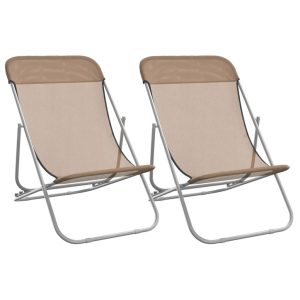 Krzesło plażowe Taupe Stal vidaXL 565412