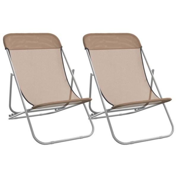 Krzesło plażowe Taupe Stal vidaXL 565412