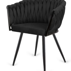 Krzesło plecione Lugano fotel TRECCIA BLACK VELVET SMOKE 790486 Krzesło plecione Lugano fotel TRECCIA BLACK VELVET SMOKE 790486