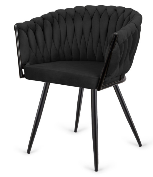 Krzesło plecione Lugano fotel TRECCIA BLACK VELVET SMOKE 790486