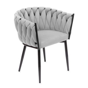 Krzesło PRINSSI welurowe szare 63x58x71 cm HOMLA 1036556 Krzesło PRINSSI welurowe szare 63x58x71 cm HOMLA 1036556