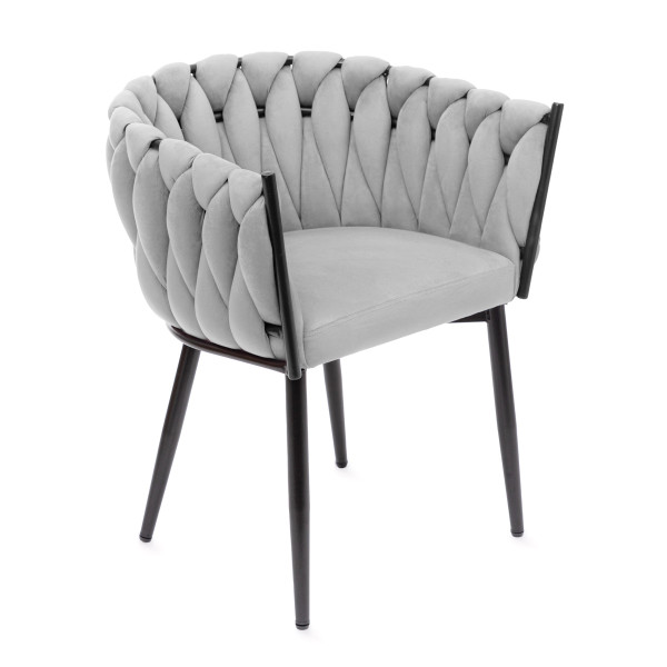 Krzesło PRINSSI welurowe szare 63x58x71 cm HOMLA 1036556