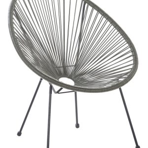 Krzesło rattanowe okrągłe szare 65406
