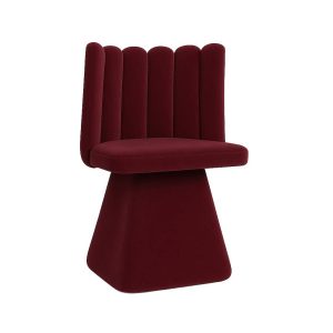 Krzesło Savio, tkanina Riviera Nieobrotowe Burgundowy 654146