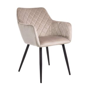 Krzesło SHELTON welurowe beżowe 56x60x84 cm HOMLA 868849