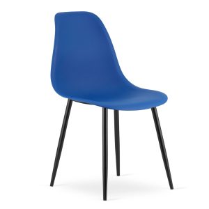 Krzesło skandynawskie niebieskie WAT czarne nogi do kuchni biuro loft 1005465 Krzesło skandynawskie niebieskie WAT czarne nogi do kuchni biuro loft 1005465