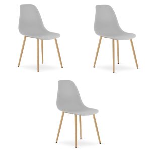 Krzesło skandynawskie szare WAT nowoczesne 3 szt. do kuchni biuro loft 1005458 Krzesło skandynawskie szare WAT nowoczesne 3 szt. do kuchni biuro loft 1005458