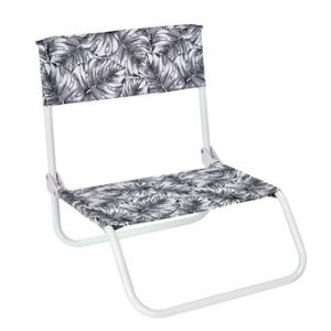 KRZESŁO SKŁADANE Monstera białe w czarne liście na plażę 77356
