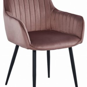 Krzesło SOLDEN – aksamit róż / nogi czarne x 1 204434 Krzesło SOLDEN – aksamit róż / nogi czarne x 1 204434