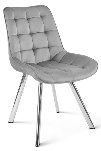 Krzesło Soria - Aksamit Szary Jasny / Nogi Chrom X 1 1084048