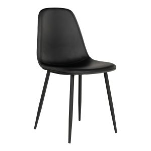 KRZESŁO Stockholm czarne Z EKOSKÓRY nowoczesny design 652193