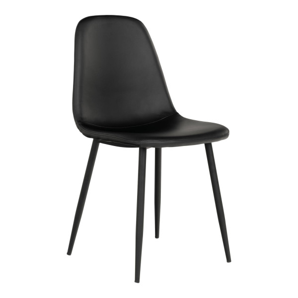 KRZESŁO Stockholm czarne Z EKOSKÓRY nowoczesny design 652193