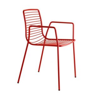 Krzesło Summer Arm czerwone metalowe 70236