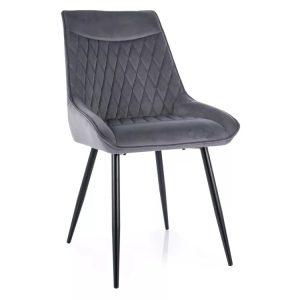 Krzesło tapicerowane AGAT VELVET szare 924432