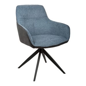 Krzesło tapicerowane Akita II obrotowe niebieskie 971836