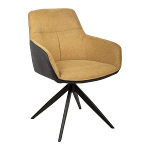 Krzesło tapicerowane Akita II obrotowe żółte 971838
