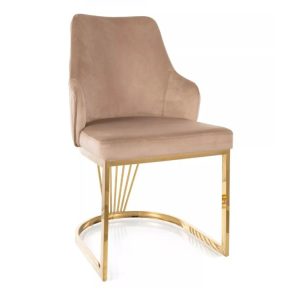 Krzesło tapicerowane ALURE VELVET beżowe 927525