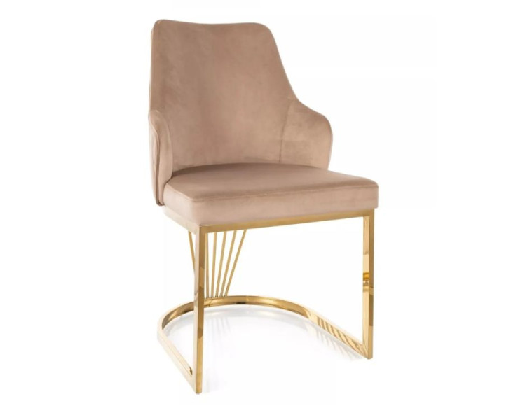 Krzesło tapicerowane ALURE VELVET beżowe 927525