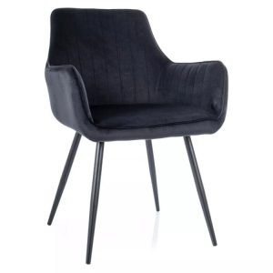 Krzesło tapicerowane APPLE VELVET czarne 924454