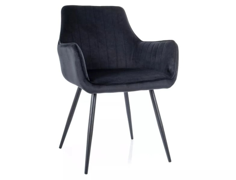 Krzesło tapicerowane APPLE VELVET czarne 924454