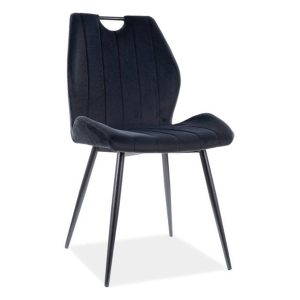 Krzesło tapicerowane Arco velvet czarne 865168