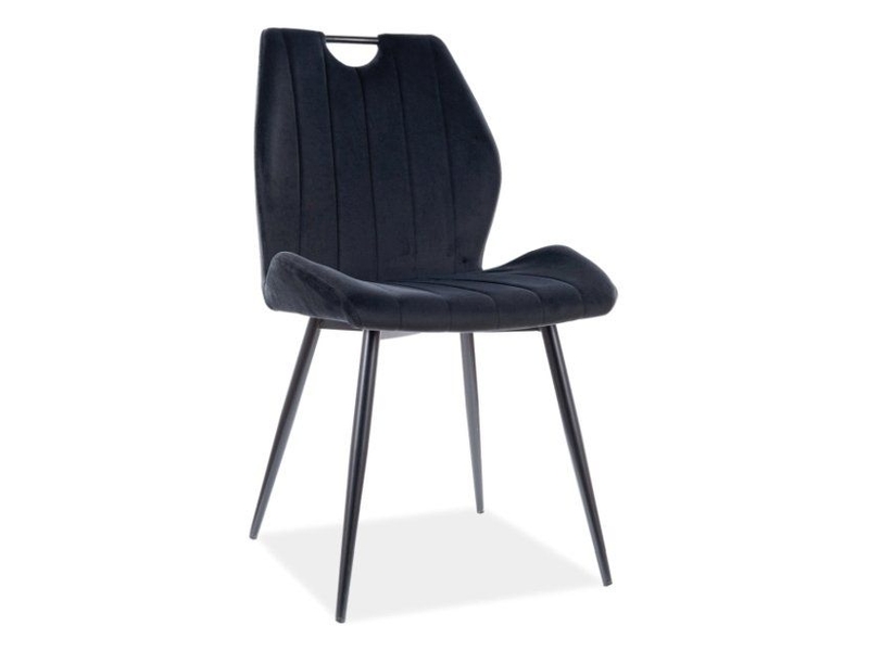 Krzesło tapicerowane Arco velvet czarne 865168