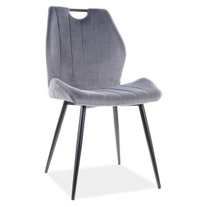 Krzesło tapicerowane Arco velvet szare 864750