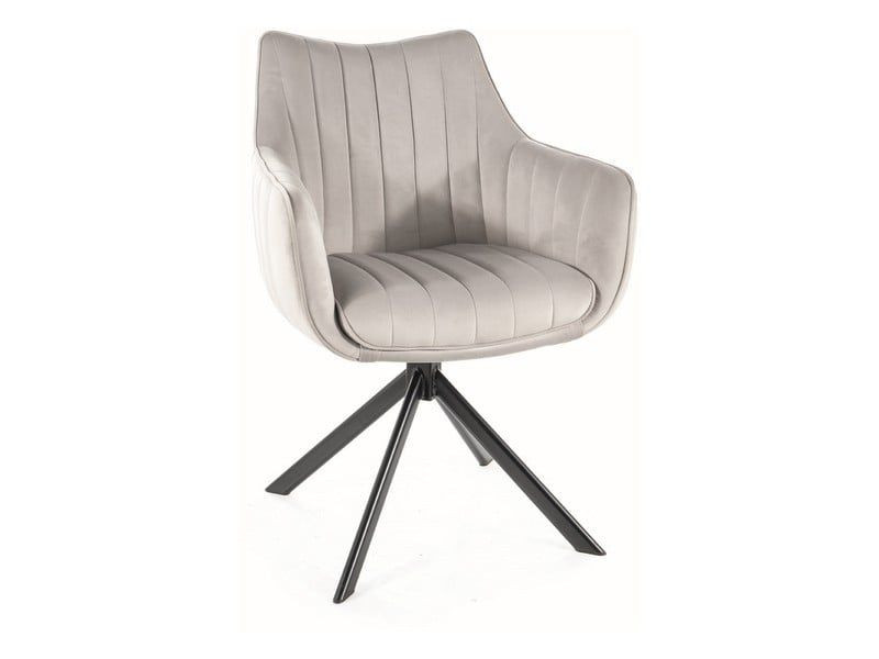 Krzesło tapicerowane AZALIA VELVET jasnoszare 855229