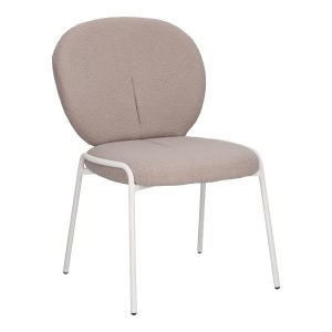 KRZESŁO TAPICEROWANE Bianco szare boucle METALOWA PODSTAWA 310929