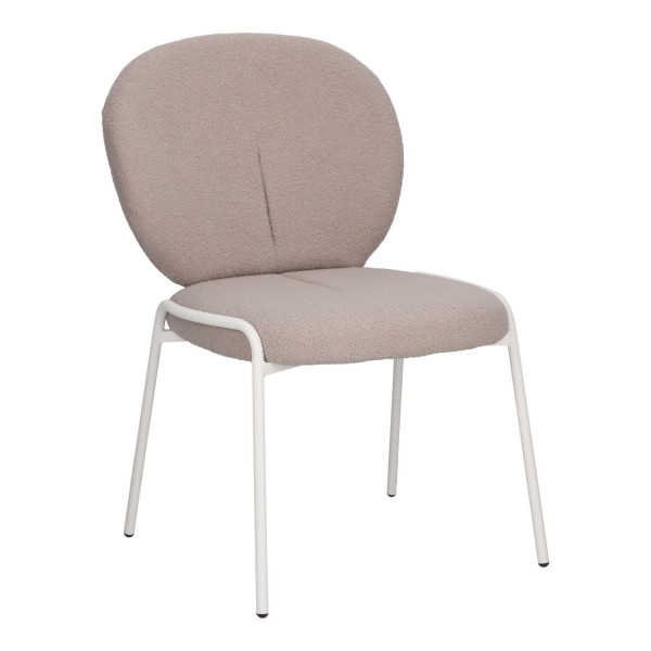 KRZESŁO TAPICEROWANE Bianco szare boucle METALOWA PODSTAWA 310929