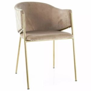 Krzesło tapicerowane BONO VELVET beżowe/złote 845560