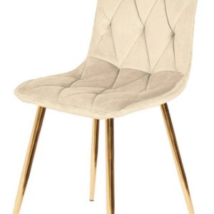 Krzesło Tapicerowane Borgo Velvet Beige Gold 790494 Krzesło Tapicerowane Borgo Velvet Beige Gold 790494