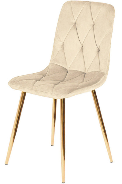 Krzesło Tapicerowane Borgo Velvet Beige Gold 790494