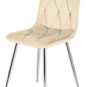 Krzesło Tapicerowane Borgo Velvet Beige Silver 790521 Krzesło Tapicerowane Borgo Velvet Beige Silver 790521