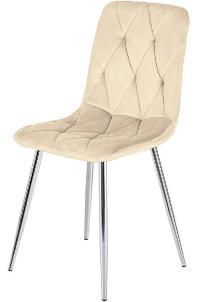 Krzesło Tapicerowane Borgo Velvet Beige Silver 790521