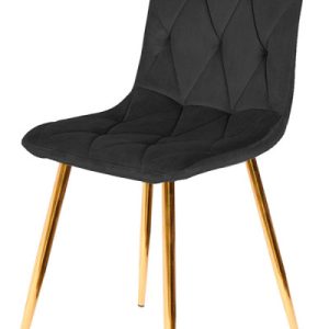 Krzesło Tapicerowane Borgo Velvet Black Gold 790524 Krzesło Tapicerowane Borgo Velvet Black Gold 790524
