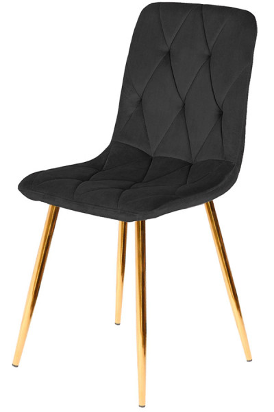 Krzesło Tapicerowane Borgo Velvet Black Gold 790524