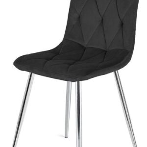 Krzesło Tapicerowane Borgo Velvet Black Silver 790447 Krzesło Tapicerowane Borgo Velvet Black Silver 790447