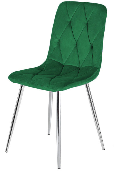 Krzesło Tapicerowane Borgo Velvet Green Silver 790485