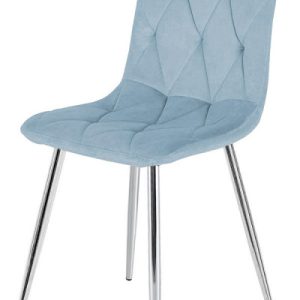 Krzesło Tapicerowane Borgo Velvet Light Blue Silver 790478 Krzesło Tapicerowane Borgo Velvet Light Blue Silver 790478