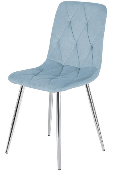 Krzesło Tapicerowane Borgo Velvet Light Blue Silver 790478